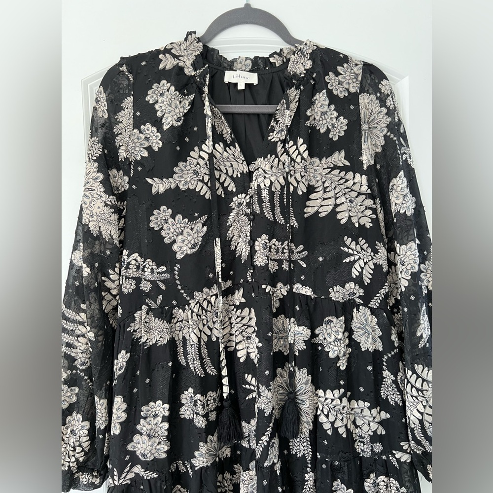 Bohme Black and Cream Floral Maxi Dress - Picture 4 of 4